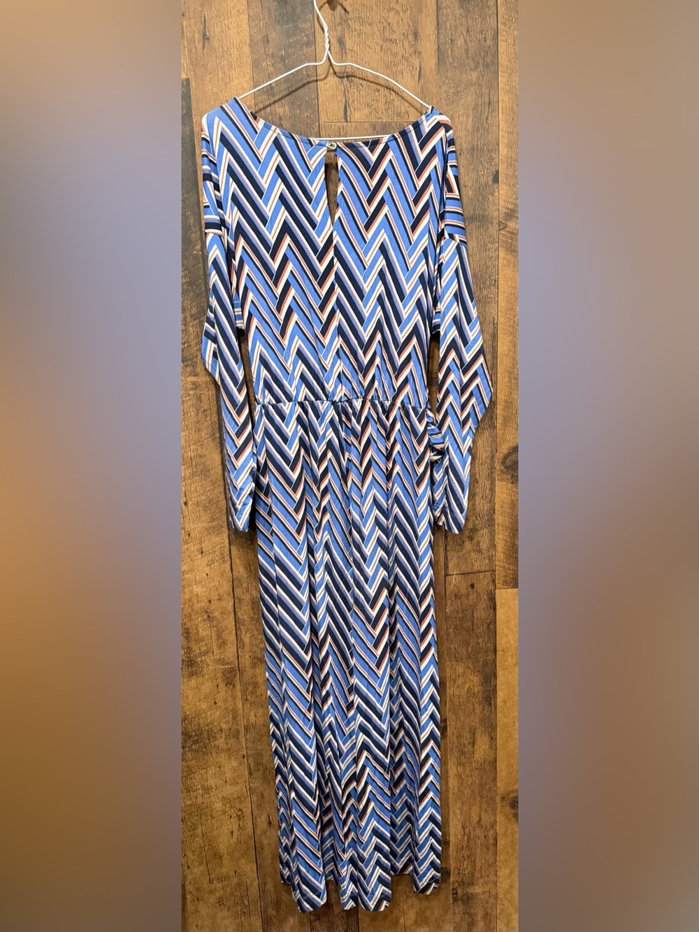 Anthropologie "Breezy" chevron print wide-leg jumpsuit medium EUC - Picture 3 of 8